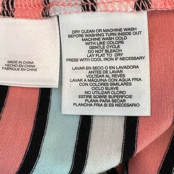Anne Klein pink blue stripes short sleeves top size Small - Picture 5 of 9